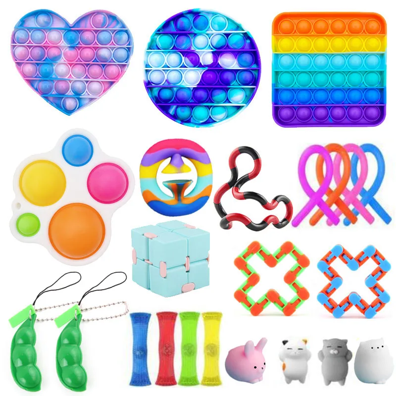Juguetes antiestrés para adultos y niños, paquete de alivio de cuerdas, antiestrés, sensorial