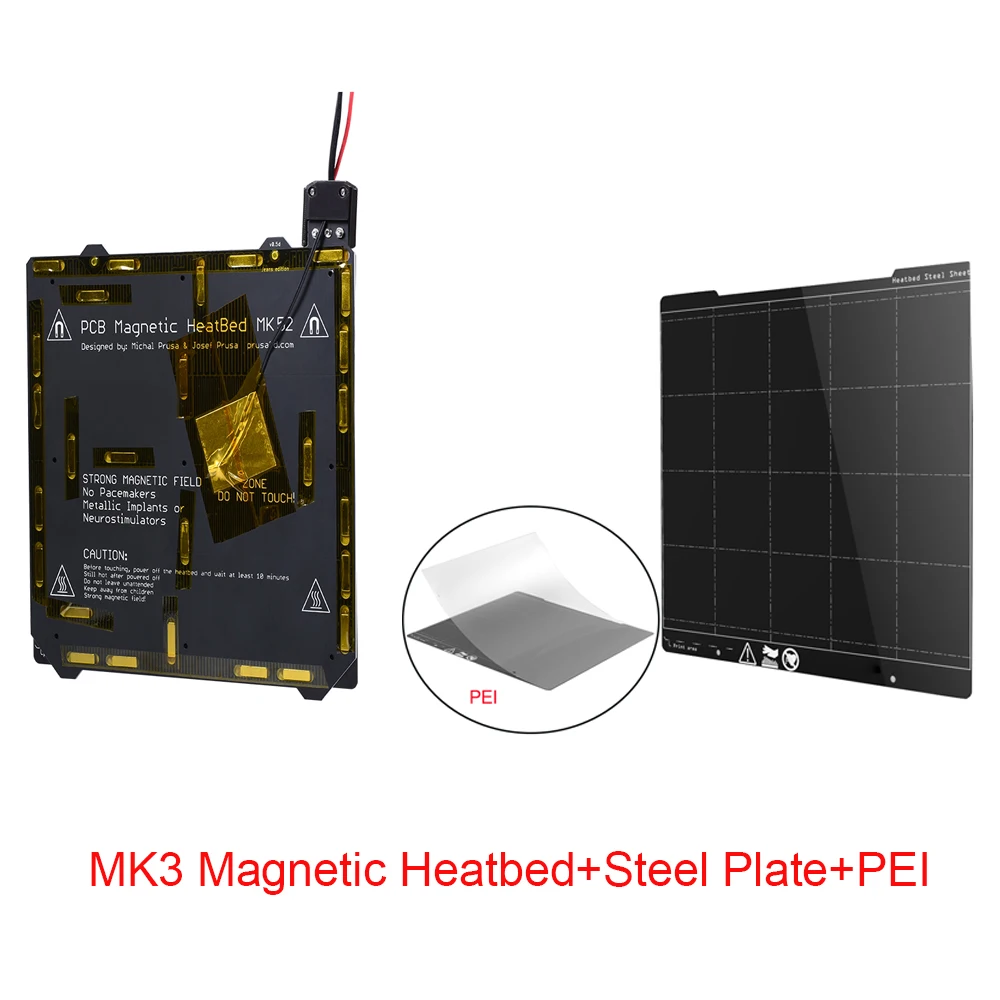 All Heatbed Kits Клон MK3 Магнитная нагревательная кровать MK52 24 В+ MK3 пружинная стальная пластина платформа+ PEI лист для I3 MK3/MK3S кровать с подогревом для 3D-принтера запчасти - Цвет: All Heatbed Kits