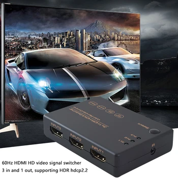 

HDR Switcher Computer Wide Range Multi Ways 3 In 1 Out Ultra HD Video IR Remote Control HDTV HDPC2.2 Home Audio Splitter 4K 60Hz