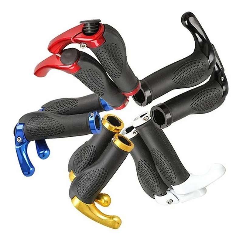 1 Pair MTB Ergonomic Mountain Bike Bicycle Grips Bar End Handlebar Grips Soft Rubber Push on Anti-Skid Parts Cycling Grips 