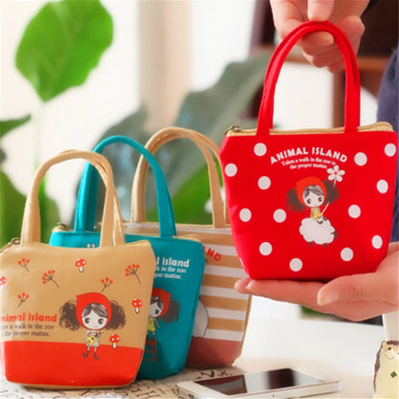 Mini bolso de lona con dibujos animados de monedero para niña, bolsa de lona para auriculares, pequeño bolso Kawaii para cartera con bolsillo de cremallera, 2020