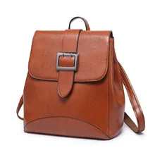 Женский рюкзак из вощеной кожи, новинка года, Модный повседневный рюкзак в Корейском стиле