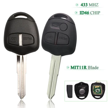 

Bilchave 10pcs 2/3 Buttons 433Mhz ID46 Chip Remote Car Key For Mitsubishi For Mitsubishi L200 Shogun Pajero Triton MIT11 Blade
