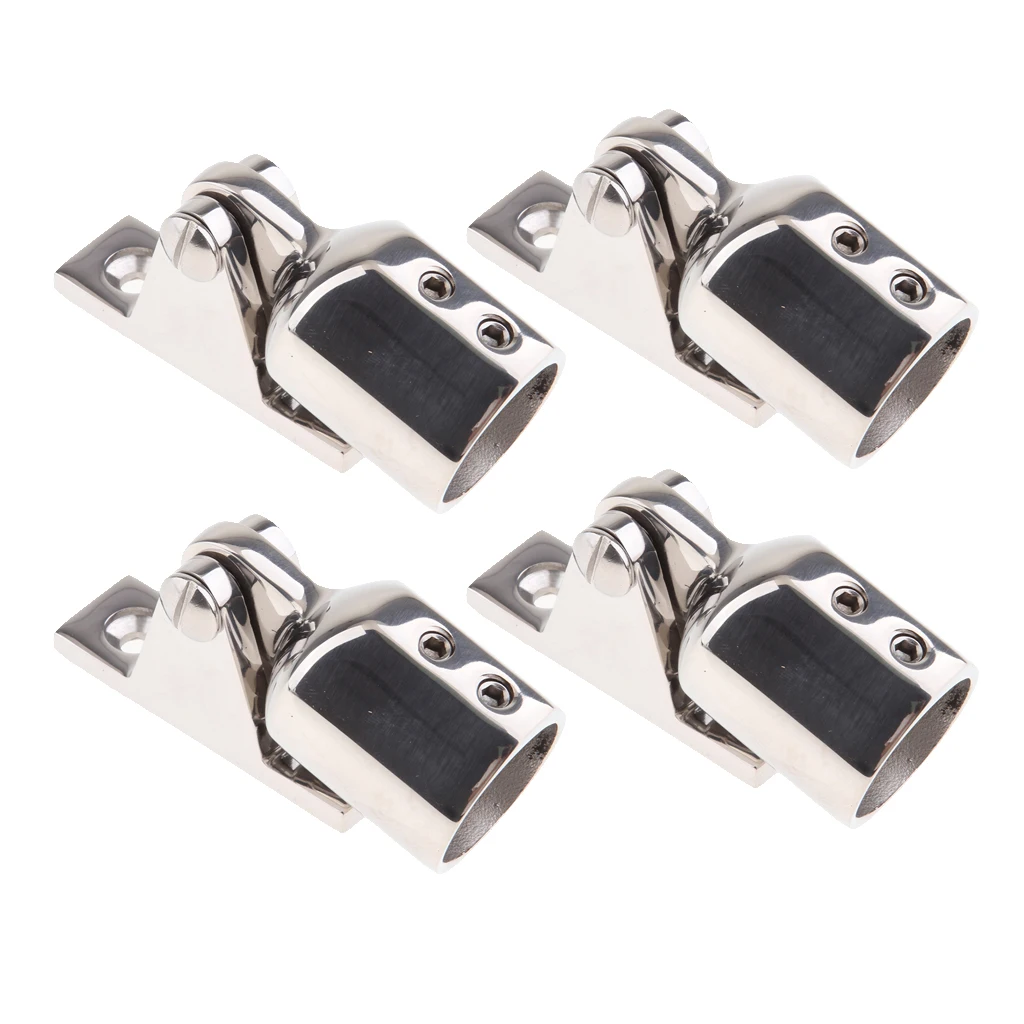 MagiDeal 4X Stainless Steel Deck Hinge Bimini Eye End Bimini Top Caps Tube