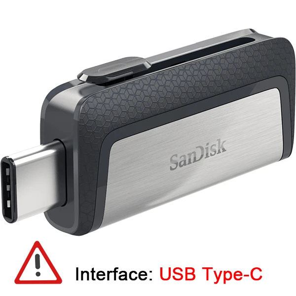 SanDisk OTG USB флэш-накопитель 32 Гб 16 Гб USB 3,0 двойной мини-накопитель 128 Гб 64 Гб флешки для ПК и Android телефонов 256 ГБ - Цвет: USB TYPE-C