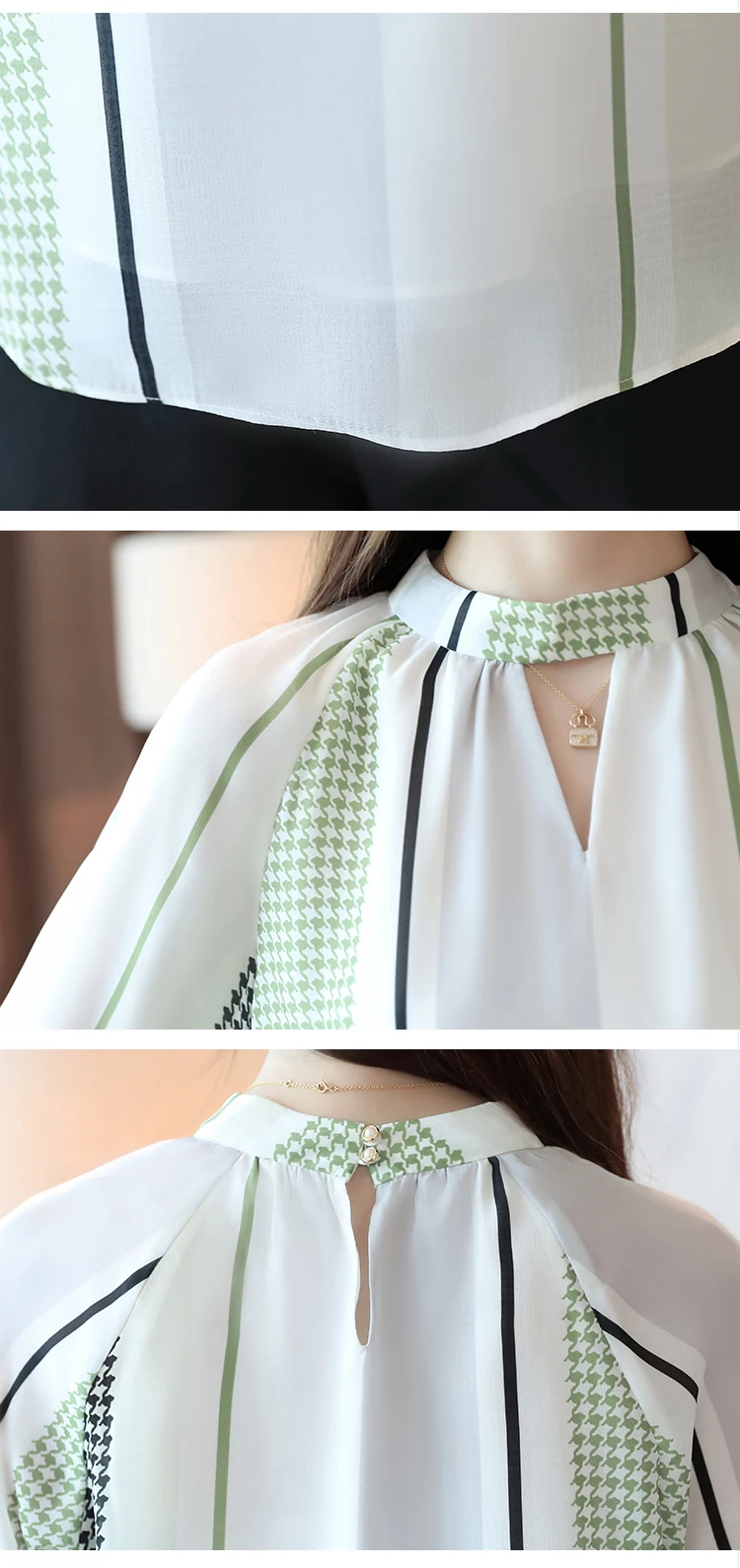 Винтажная шифоновая блузка с принтом и длинным рукавом Blusas Mujer De Moda повседневные офисные женские топы с v-образным вырезом женские осенние Топы 7086 50