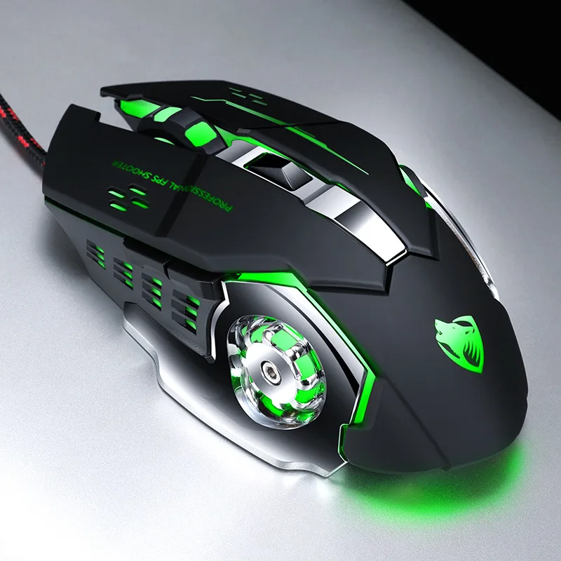 Thunder Wolf V6 игровая мышь для макросъемки Механическая 2400DPI профессиональная