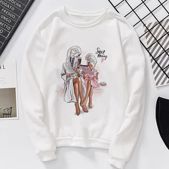 

Lei-SAGLY Super Mama Sweet Morning Autumn 2019 Mother's Day Women's Sweatshirt Harajuku Kawaii Hoodie Casual Oversized Hoodies