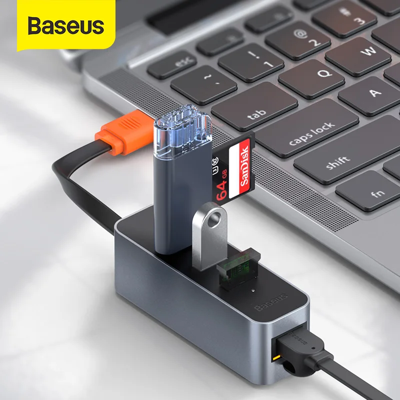 Baseus USB C Ethernet USB Type C to RJ45 USB 3.0 HUB Adapter for MacBook Pro Xiaomi Mi Box 3/S Samsung S30 Network Card USB Lan|Network Cards| - AliExpress