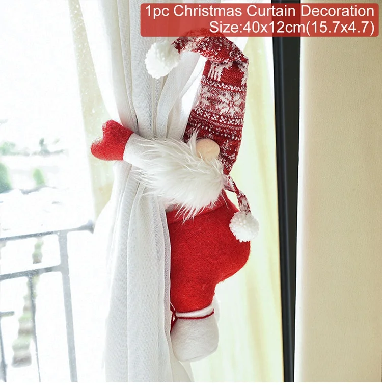 Santa Claus Elk Windows Christmas Curtain Decor 35 XS0030-21