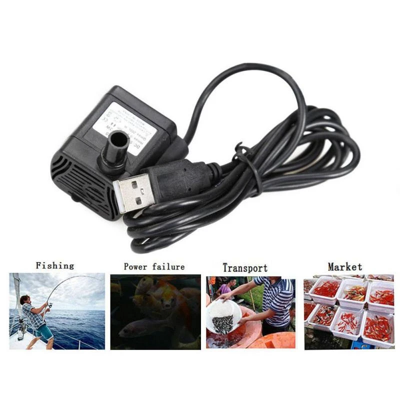 Лидер продаж сверхтихий мини Бесщеточный Usb водяной насос 5V 70 см погружной фонтан аквариумный циркулирующий