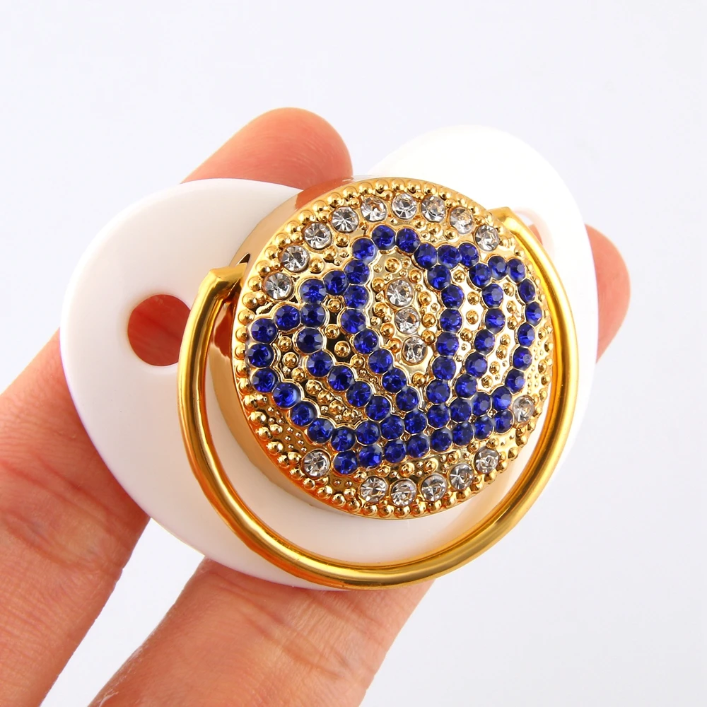 Luxury Transparent Crown Diamond Baby Bling Pacifier Baby Registry Gift Soother Newborn Unisex Baby Shower Gift