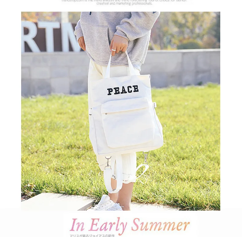 Manufacturers Wholesale New Style Korean-style Canvas Backpack Women's Multi-functional Schoolbag Fashion Shoulder Bag