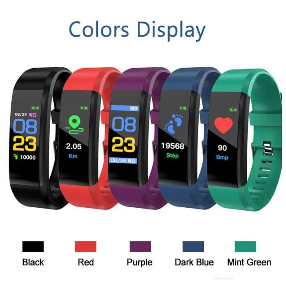 Смарт браслет ID115Plus спортивный Bluetooth пульсометр часы ID115 PLUS фитнес трекер смарт с