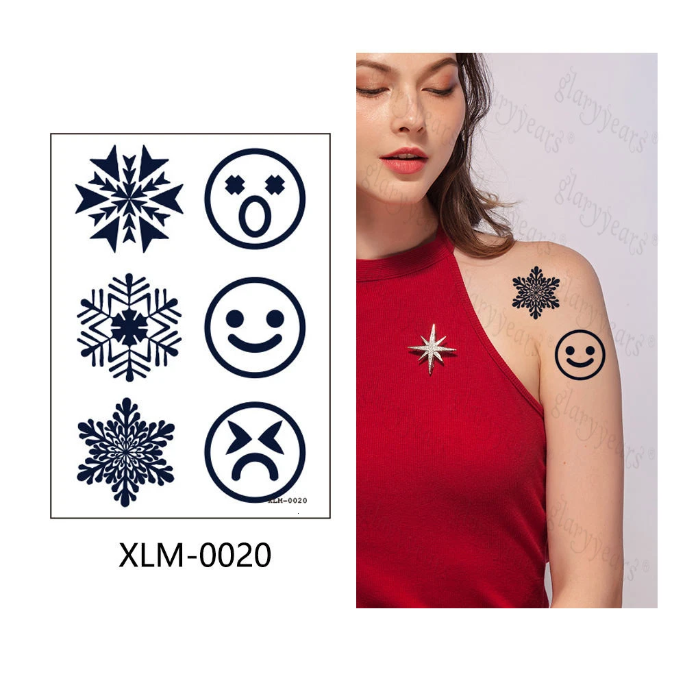XLM-0020 Glaryyears 1 лист полуперманентный тату стикер гардения синий шоу водонепроницаемый маленький боди-арт Горячая партия настоящая татуировка - Цвет: XLM-0020