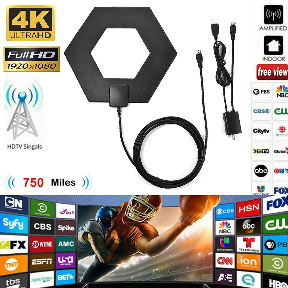 Европейская HD ТВ антенна ATSC DVB ТВ цифровая антенна 750 км сигнальные Антенны усилитель для закрытых помещений для домашнего вещания