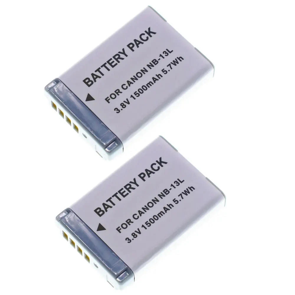 2 шт. в комплекте NB-13L Перезаряжаемые Li-Ion Батарея зум-объектив для Canon PowerShot G5X G9X G7X