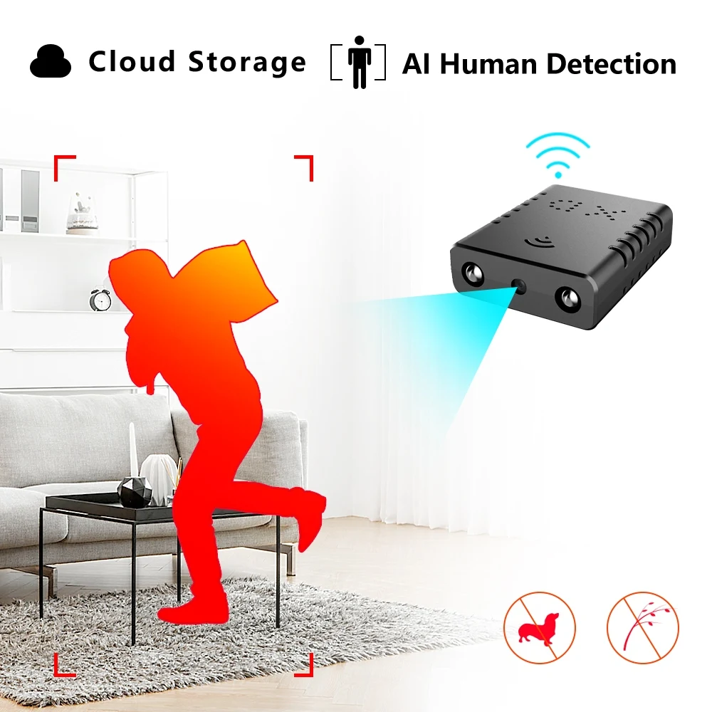 Price HD Mini Wifi Camera IR Cut Cloud Storage IP AP Camera AI Human Detection Camera Remote Alarm Camcorder Max Support 128G
