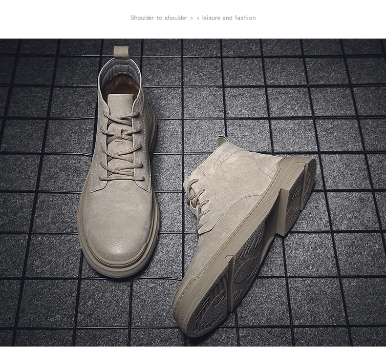 Botas hombre/мужские ботинки; безопасная обувь из натуральной кожи; высококачественные винтажные зимние ботинки в британском стиле; Зимние Повседневные водонепроницаемые ботильоны