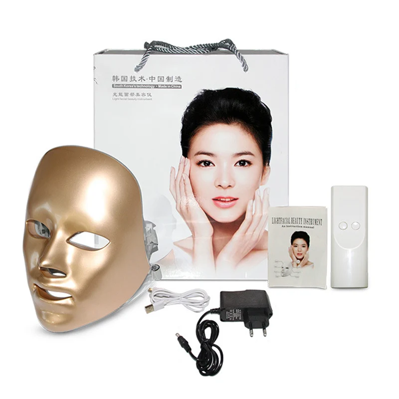 LED Face Mask 7 Colors Korean Photon Therapy Face Mask Beauty Instrument Tighten Skin Radio frequency 2