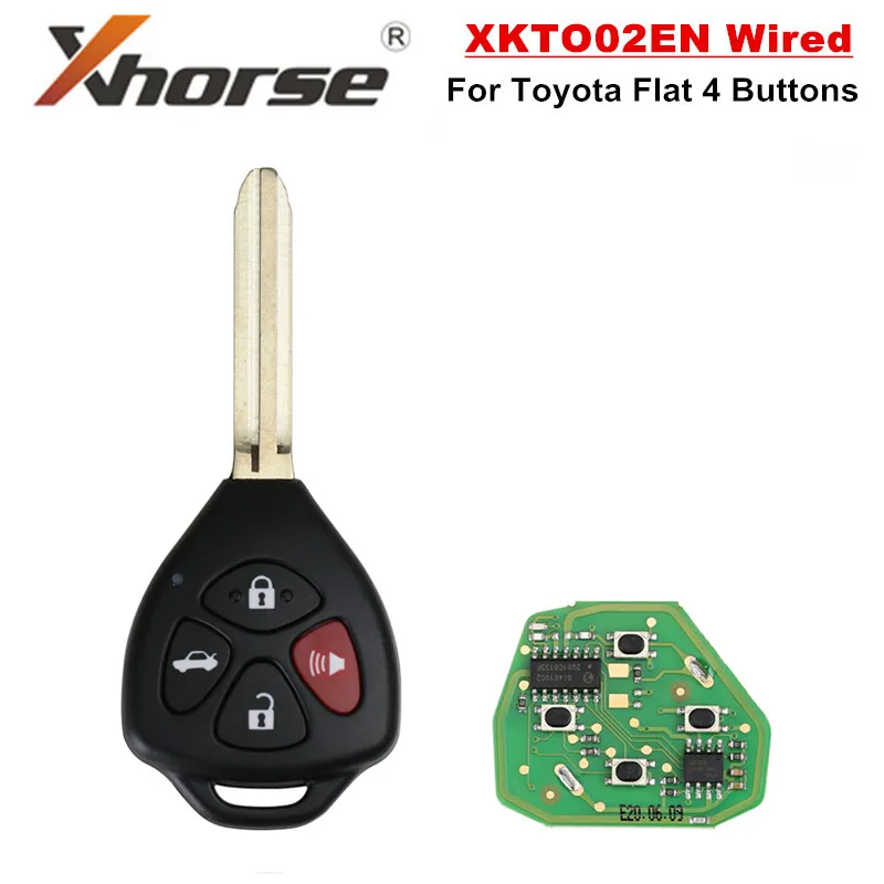 Xhorse XKTO02EN проводной для Toyota стиль плоский 4 кнопки универсальный дистанционный