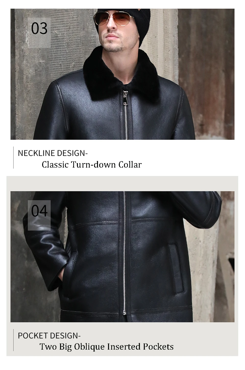 SANI Long Sheepskin Shearling Fur Jacket Men Winter Fur Coat Real Sheepskin Leather Genuine Suedue Thicken Long Fur Outwear