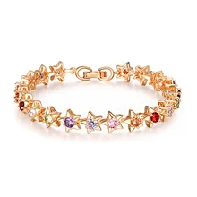 OF-LILU, Модные Разноцветные австрийский циркониевый Кристал с золотыми звездами, регулируемые браслеты для женщин, ювелирные изделия, элегантные женские браслеты, подарок