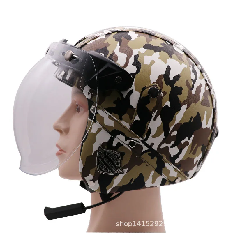 

OBK Retro Handmade Cool Retro Harley Helmet Motorcycle Electric Locomotive 3/4 Leather Helmet Half Helmet Men And Women