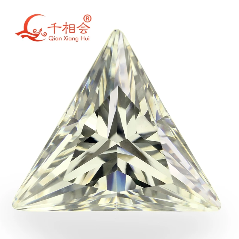 IJ yellowish white color triangle shape for cubic zirconia loose CZ stone made by Qianxiang Hui   for jewelry making
