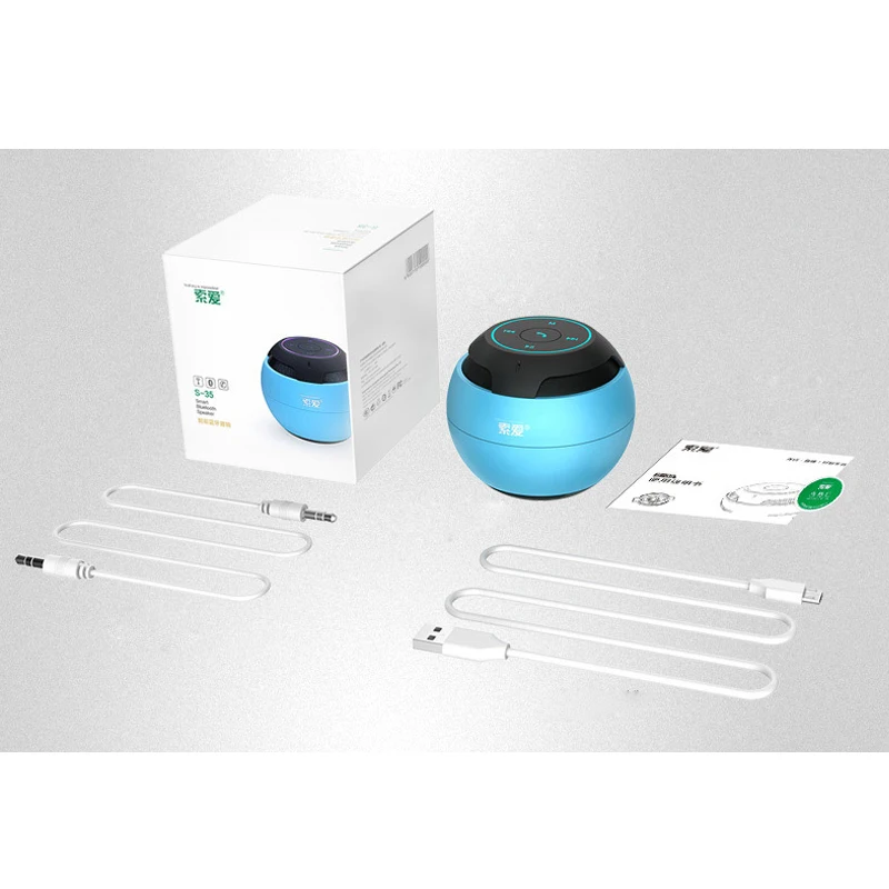 SOAIY S35 Мини Bluetooth динамик беспроводной стерео аудио музыкальный плеер TF карта USB автомобильный громкий динамик портативный сабвуфер