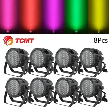 Prijzen 8 stuks Waterdichte 200W 54LED RGBW Podium Verlichting Platte Par Lamp DMX512 Voor DJ Party