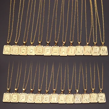 

European and American Fashion Popular 26 English Lettered Pendant Necklace Imitation Gold + Leaves with Long Necklace