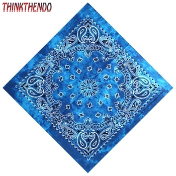 

55x55cm Unisex Cycling Outdoor Square Bandanas Tie-Dye Gradient Colorful Hip-Hop Neckerchief Retro Paisley Floral Print Headwrap