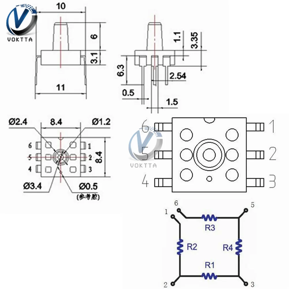 MPS20N0040D-D Сфигмоманометр датчик давления метр 0-40kPa DIP-6 DIY для Arduino
