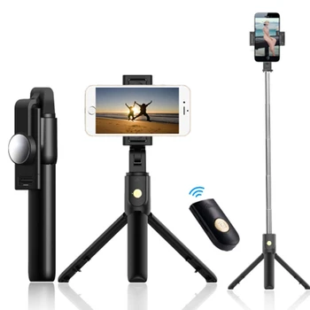 

Foldable 3 in 1 Selfie Stick with Mirror Remote Control Bluetooth Phone Tripod Tand Stand Holder Selfiestick for Xiaomi/Samsung