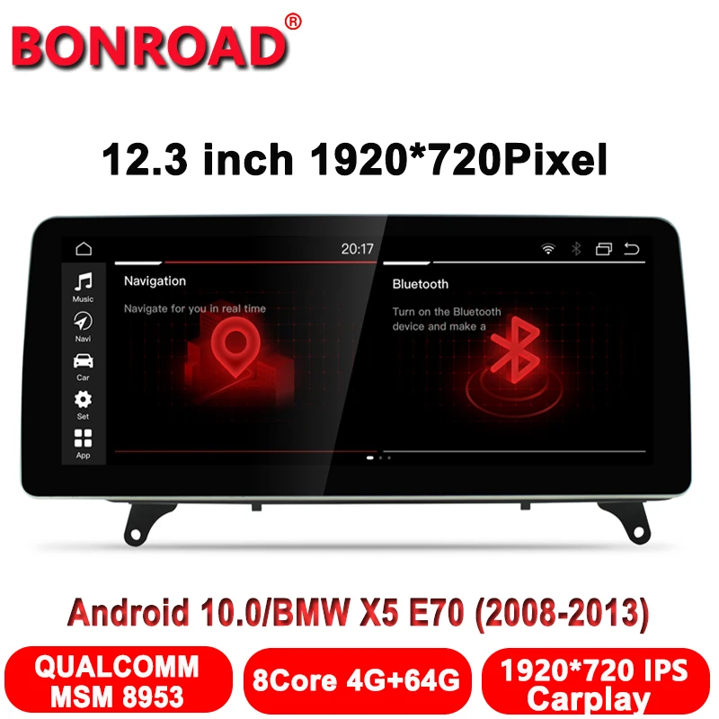 Bonroad 12 3 &quotAndroid 10 0 устройство док-станция Qualcomm 8953 8 ГБ 4 64 1920*720 HD Экран мультмедиа