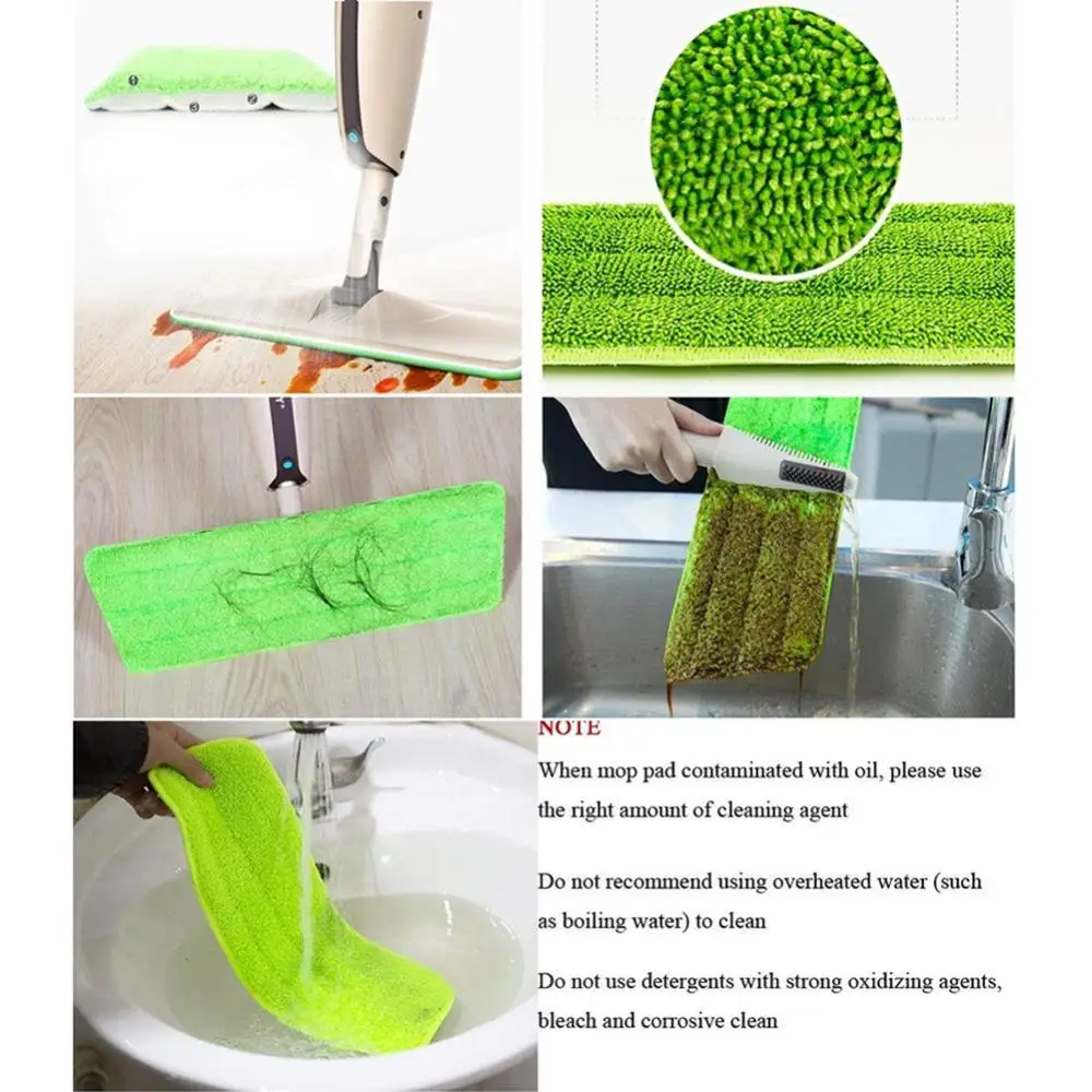 3Pcs Microfiber Absorbent Mop Pad Replacement Floor Cleaning Dust Remove Cloth Velcro mop cloth cover mop head accessories microfiber mop pad