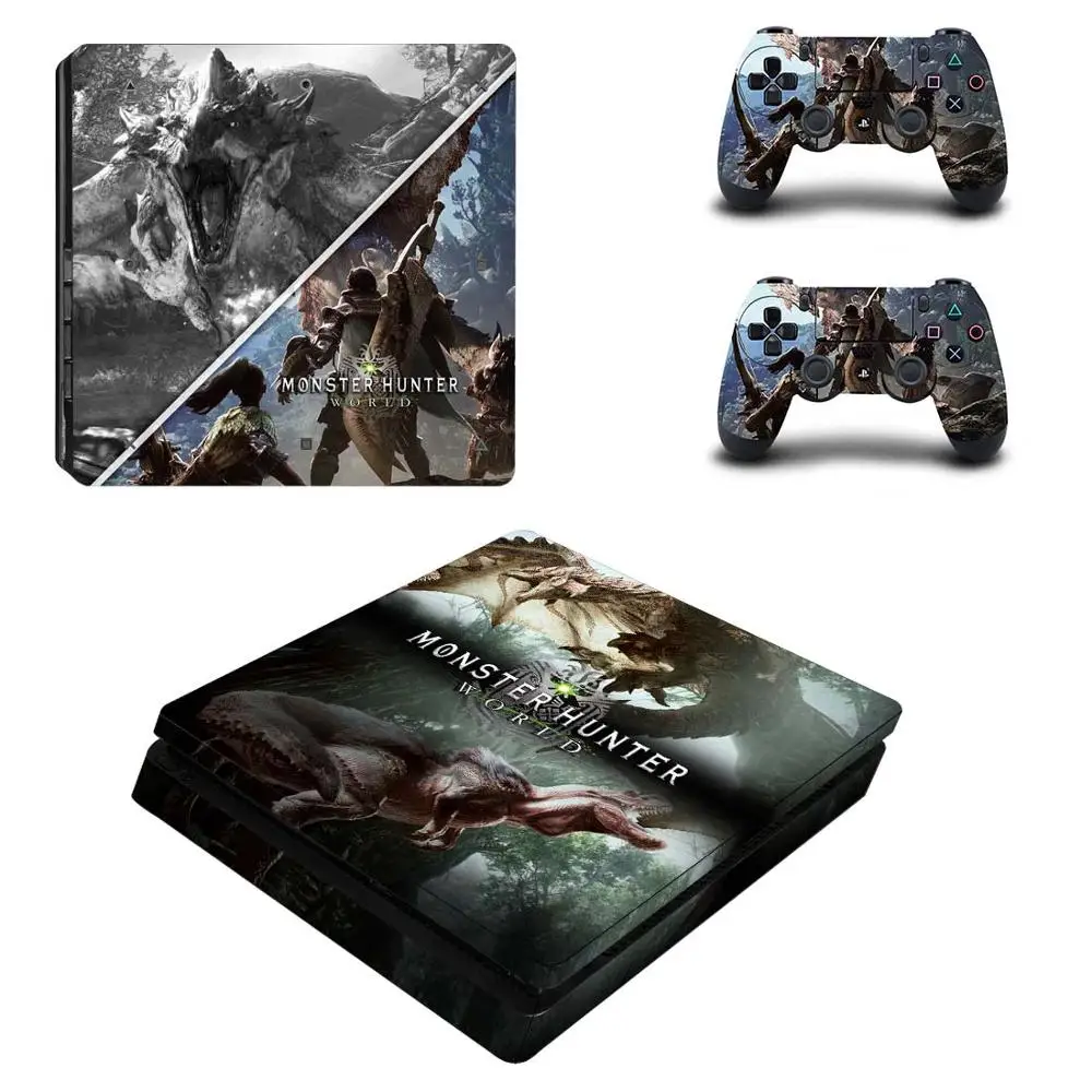 P4SQB0216 Monster Hunter World полное покрытие PS4 тонкая кожа Наклейка для playstation 4 консоль и контроллер PS4 тонкая кожа стикер винил - Цвет: P4SQB0216