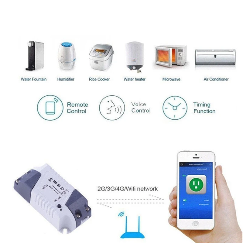 Quality Smart Switch Wifi Remote Light Switch Universal Module Relay, Wireless Voice Control and Timer Switch, Work with Amazon