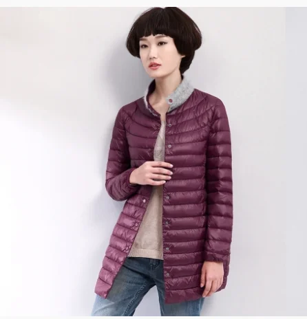 winter and autumn women down coat jackets - Цвет: wine red