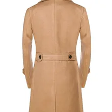 Зимняя одежда высшего качества, британский тонкий двубортный мужской длинный Тренч, шерстяное пальто, Европейский Тренч, куртка, Мужское пальто