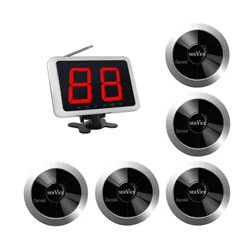 

Wireless restaurant service calling system 1 display receiver with 5 call buttons