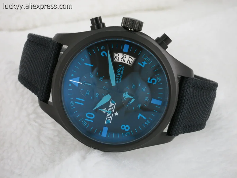 Мужские часы Топ бренд класса люкс Черный Нержавеющая сталь VK хронограф кварцевые часы пилот спортивные модные стиль для мальчика аналог A132