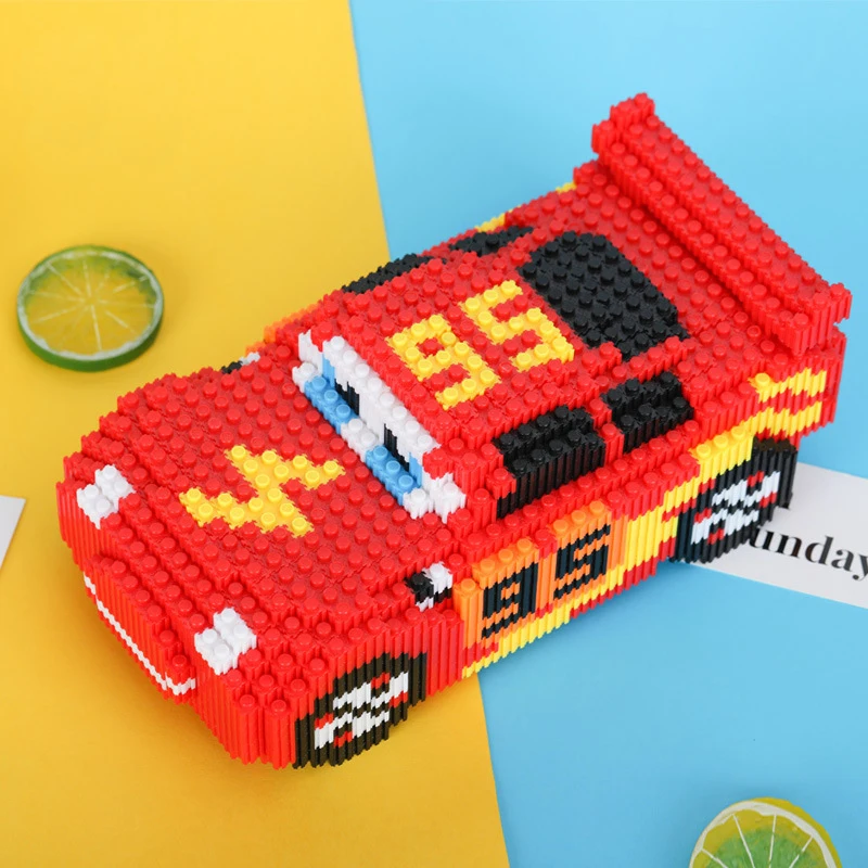 Cartoon Pixar Cars 3 Diamond Building Blocks Lightning Mcqueen Cute Diy Model Connection Mini Bricks Car Blocks Toy