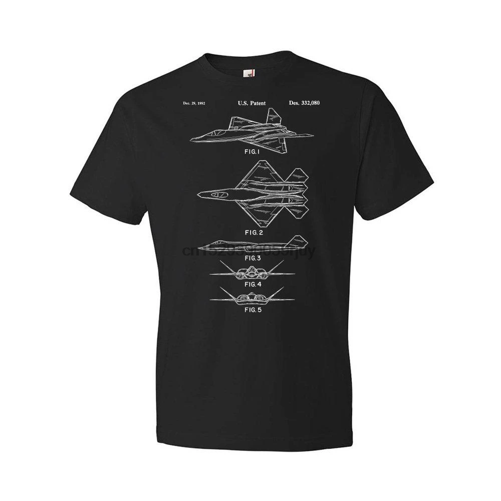 F 23 Fighter Jet Shirt Combat Pilot US Air Force Aviation Blueprint Military Flight Instructor Aviator Gift | Мужская одежда
