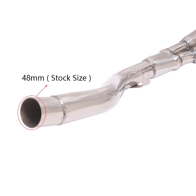 48mm for Suzuki GSXR1000 GSX1000R 2017-2021 Exhaust Pipe Motorcycle Front Link Tube Slip On Stock Muffler Escape Stainless Steel - - Racext 25