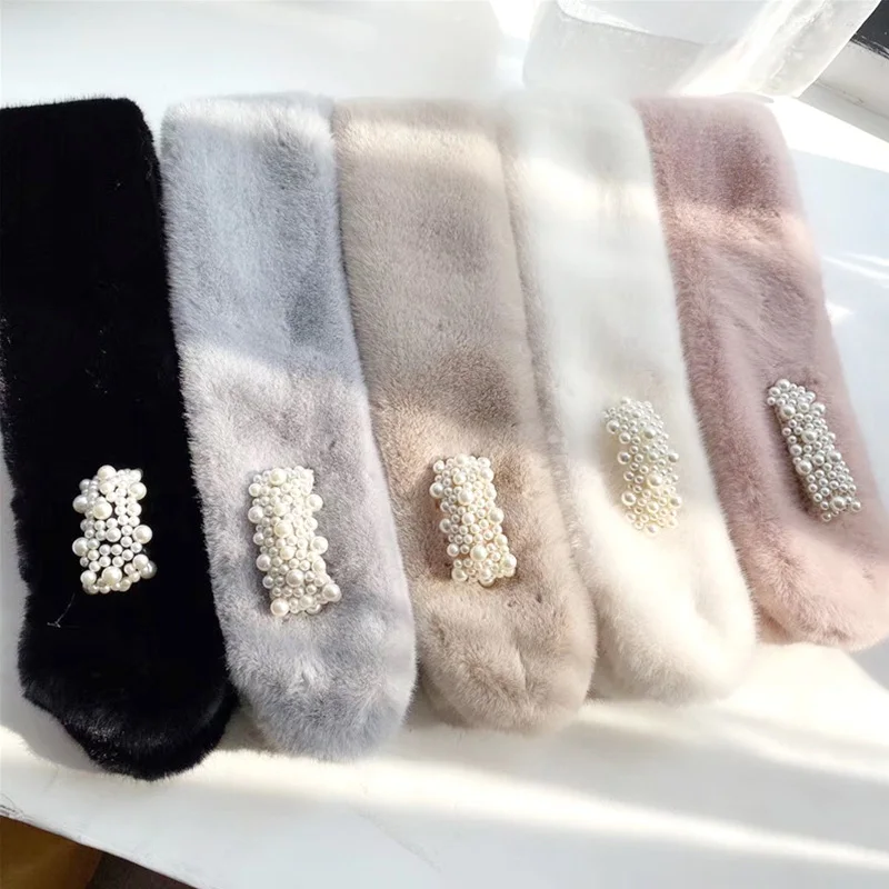 

New Winter Natural Rex Rabbit Fur Ring Scarf Women Warm Real Rex Rabbit Furaccessories Winter Shawl Plush Scarfs Lady Scarves