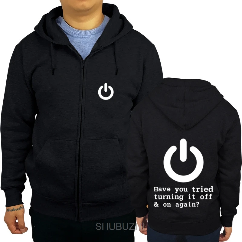 

mens jacket winter coat HAVE YOU TRIED TURNING IT OFF AND ON AGAIN FUNNY PRINTED MENS hoodies GEEK NERD