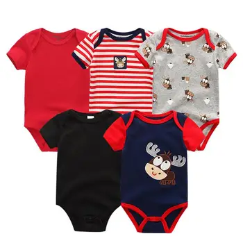 

Baby Clothes 5Pcs/3Pcs Unisex Newborn Boy&Girl Rompers roupas de bebes Cotton Baby Toddler Jumpsuits Short Sleeve Baby Clothing