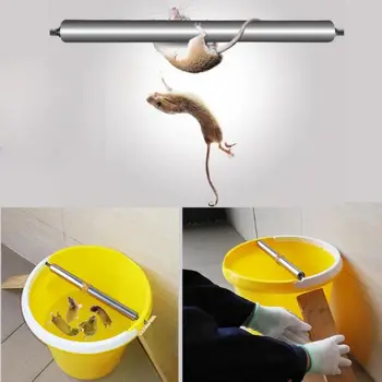 

Stainless Steel Rat Mousetrap Mice Killer Trap Log Grasp Bucket Catcher Spinning Roller High Quality Reusable Pest Control